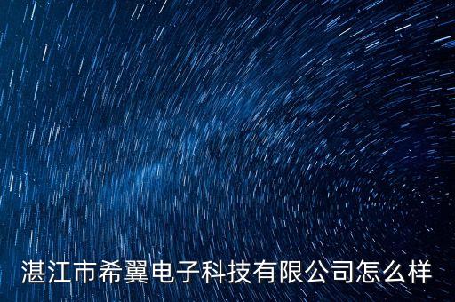湛江市希翼電子科技有限公司怎么樣