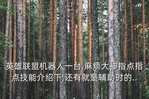 英雄聯(lián)盟機器人一臺,麻煩大神指點指點技能介紹下,還有就是輔助時的...