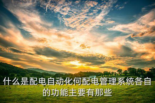 什么是配電自動(dòng)化何配電管理系統(tǒng)各自的功能主要有那些