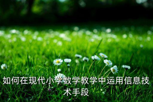 如何在現(xiàn)代小學(xué)數(shù)學(xué)教學(xué)中運(yùn)用信息技術(shù)手段