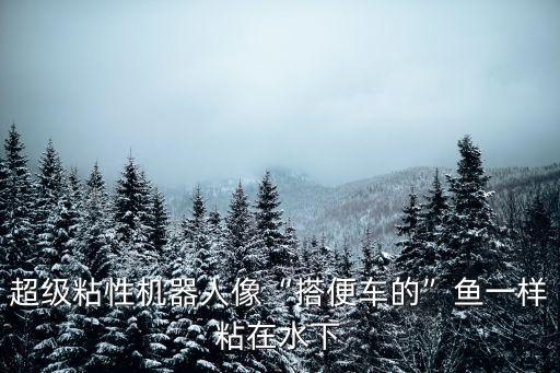 超級粘性機器人像“搭便車的”魚一樣粘在水下