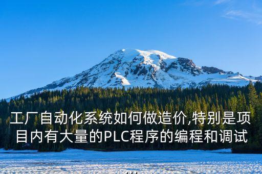 工廠自動(dòng)化系統(tǒng)如何做造價(jià),特別是項(xiàng)目?jī)?nèi)有大量的PLC程序的編程和調(diào)試...