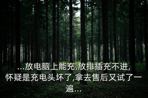 ...放電腦上能充,放排插充不進(jìn),懷疑是充電頭壞了,拿去售后又試了一遍...