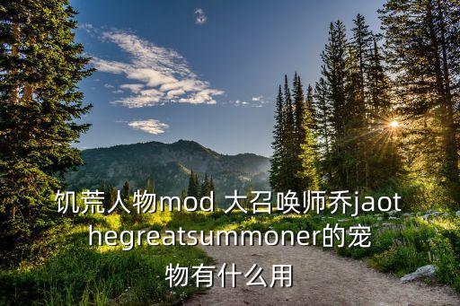 饑荒人物mod 大召喚師喬jaothegreatsummoner的寵物有什么用