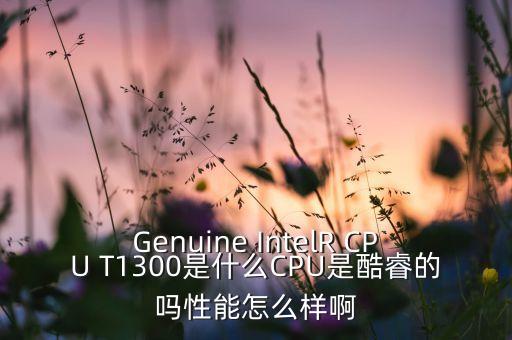 Genuine IntelR CPU T1300是什么CPU是酷睿的嗎性能怎么樣啊