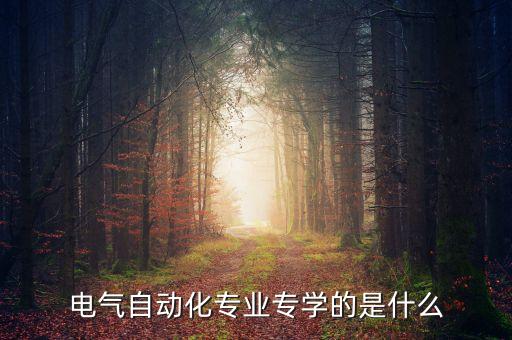 電氣自動化專業(yè)專學(xué)的是什么
