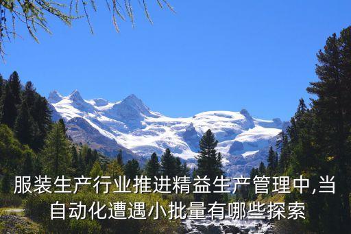 服裝生產(chǎn)行業(yè)推進精益生產(chǎn)管理中,當 自動化遭遇小批量有哪些探索