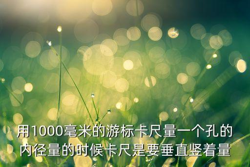 用1000毫米的游標卡尺量一個孔的內徑量的時候卡尺是要垂直豎著量