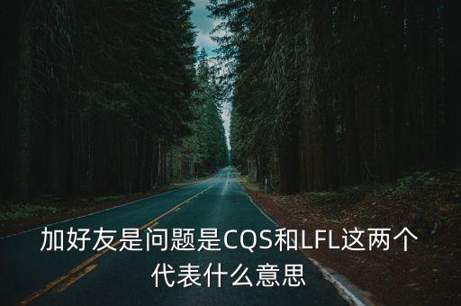 加好友是問(wèn)題是CQS和LFL這兩個(gè)代表什么意思