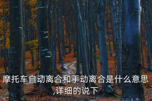 摩托車自動(dòng)離合和手動(dòng)離合是什么意思,詳細(xì)的說(shuō)下