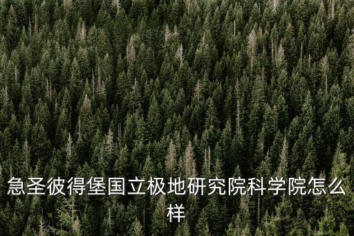 歐洲科學院，急圣彼得堡國立極地研究院科學院怎么樣