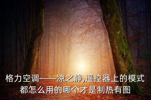 格力空調(diào)——涼之靜,遙控器上的模式都怎么用的哪個才是制熱有圖