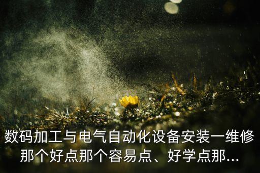 數(shù)碼加工與電氣自動(dòng)化設(shè)備安裝一維修那個(gè)好點(diǎn)那個(gè)容易點(diǎn)、好學(xué)點(diǎn)那...
