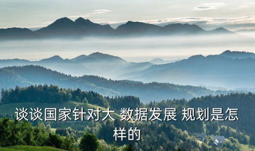 談?wù)剣裔槍Υ?數(shù)據(jù)發(fā)展 規(guī)劃是怎樣的