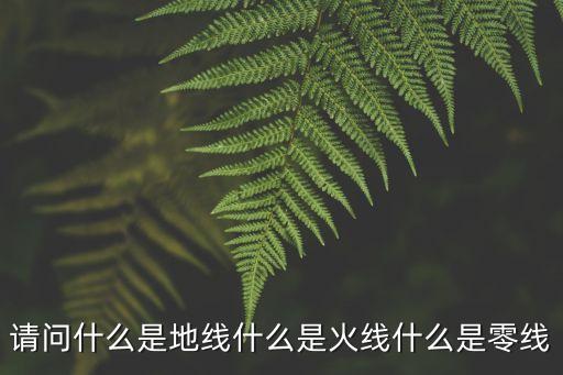 火線零線地線，請問什么是地線什么是火線什么是零線
