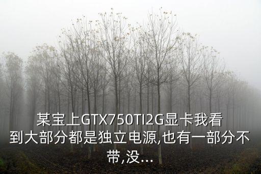 某寶上GTX750TI2G顯卡我看到大部分都是獨(dú)立電源,也有一部分不帶,沒...