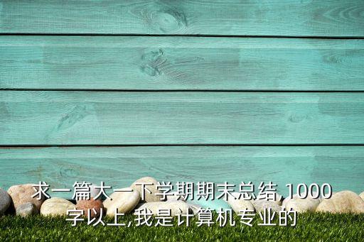 求一篇大一下學(xué)期期末總結(jié),1000字以上,我是計(jì)算機(jī)專業(yè)的