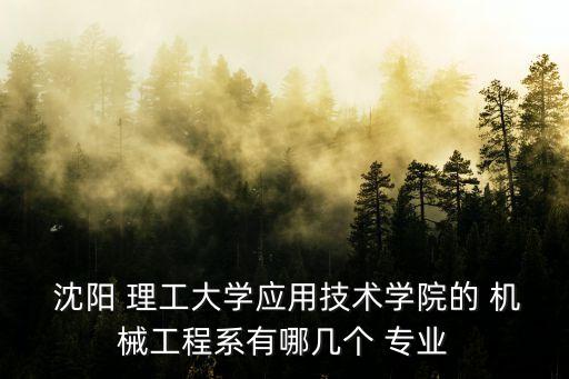  沈陽 理工大學(xué)應(yīng)用技術(shù)學(xué)院的 機(jī)械工程系有哪幾個(gè) 專業(yè)