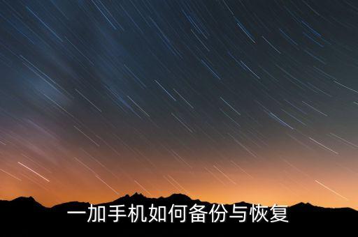 一加手機(jī)如何備份與恢復(fù)