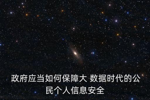  政府應(yīng)當(dāng)如何保障大 數(shù)據(jù)時(shí)代的公民個(gè)人信息安全
