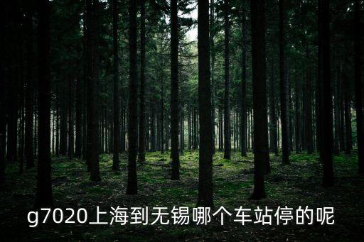 g7020，g7020上海到無錫哪個車站停的呢
