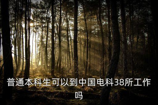 普通本科生可以到中國電科38所工作嗎