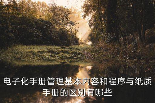 電子化手冊管理基本內(nèi)容和程序與紙質(zhì)手冊的區(qū)別有哪些