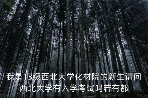 我是13級西北大學化材院的新生請問西北大學有入學考試嗎若有都