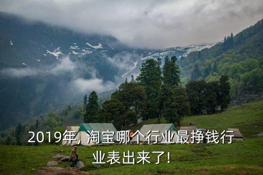 2019年, 淘寶哪個(gè)行業(yè)最掙錢(qián)行業(yè)表出來(lái)了!