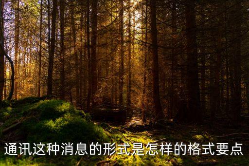 通訊這種消息的形式是怎樣的格式要點(diǎn)