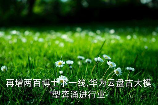再增兩百博士下一線,華為云盤古大模型奔涌進行業(yè)