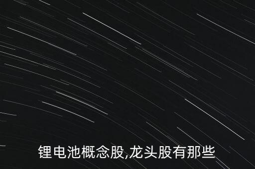 鋰電池概念股,龍頭股有那些