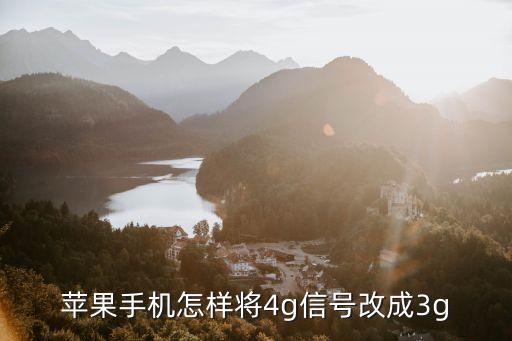 蘋果手機怎樣將4g信號改成3g