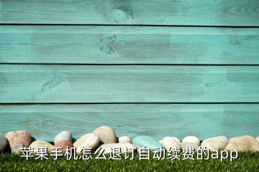 蘋果手機怎么退訂自動續(xù)費的app