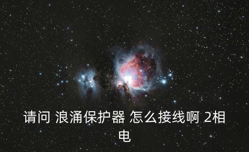 請問 浪涌保護器 怎么接線啊 2相電