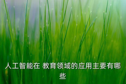 人工智能在 教育領(lǐng)域的應(yīng)用主要有哪些