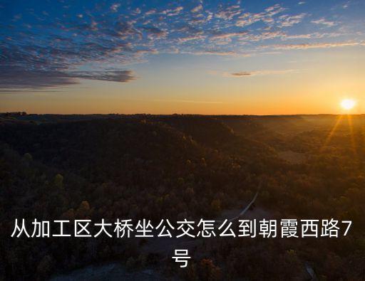 從加工區(qū)大橋坐公交怎么到朝霞西路7號(hào)