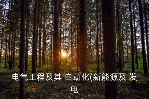 電氣工程及其 自動化(新能源及 發(fā)電