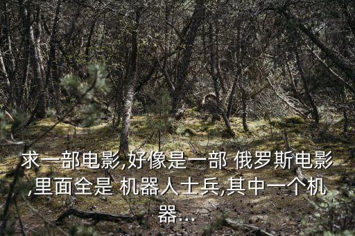 求一部電影,好像是一部 俄羅斯電影,里面全是 機器人士兵,其中一個機器...