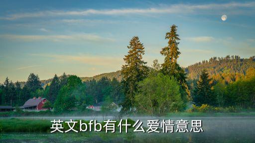 bfb，英文bfb有什么愛情意思