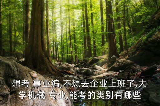 想考 事業(yè)編,不想去企業(yè)上班了,大學(xué)機械 專業(yè),能考的類別有哪些