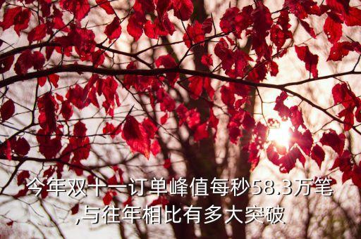 今年雙十一訂單峰值每秒58.3萬筆,與往年相比有多大突破