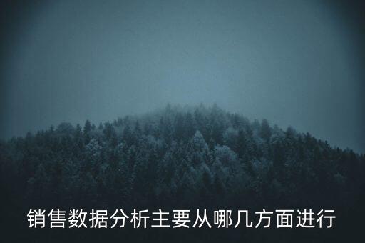 銷售數(shù)據(jù)分析主要從哪幾方面進(jìn)行