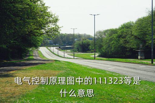 電氣控制原理圖中的111323等是什么意思