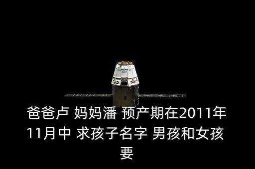 爸爸盧 媽媽潘 預(yù)產(chǎn)期在2011年11月中 求孩子名字 男孩和女孩 要