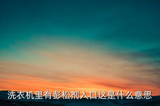 彭松，洗衣機(jī)里有彭松劑入口這是什么意思