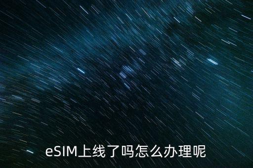 eSIM上線了嗎怎么辦理呢