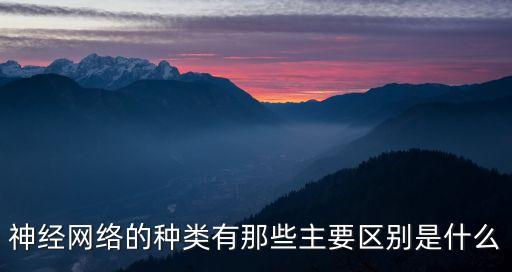 神經(jīng)網(wǎng)絡的種類有那些主要區(qū)別是什么