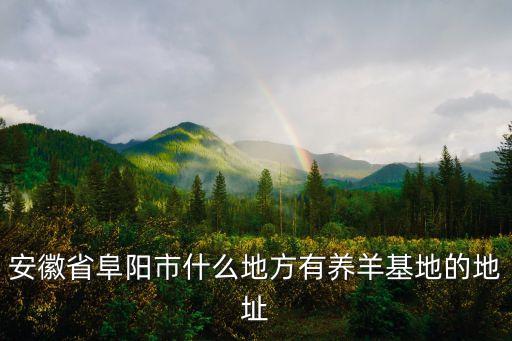 安徽省阜陽市什么地方有養(yǎng)羊基地的地址