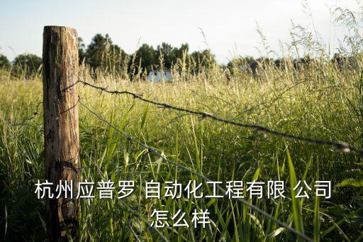  杭州應(yīng)普羅 自動(dòng)化工程有限 公司怎么樣